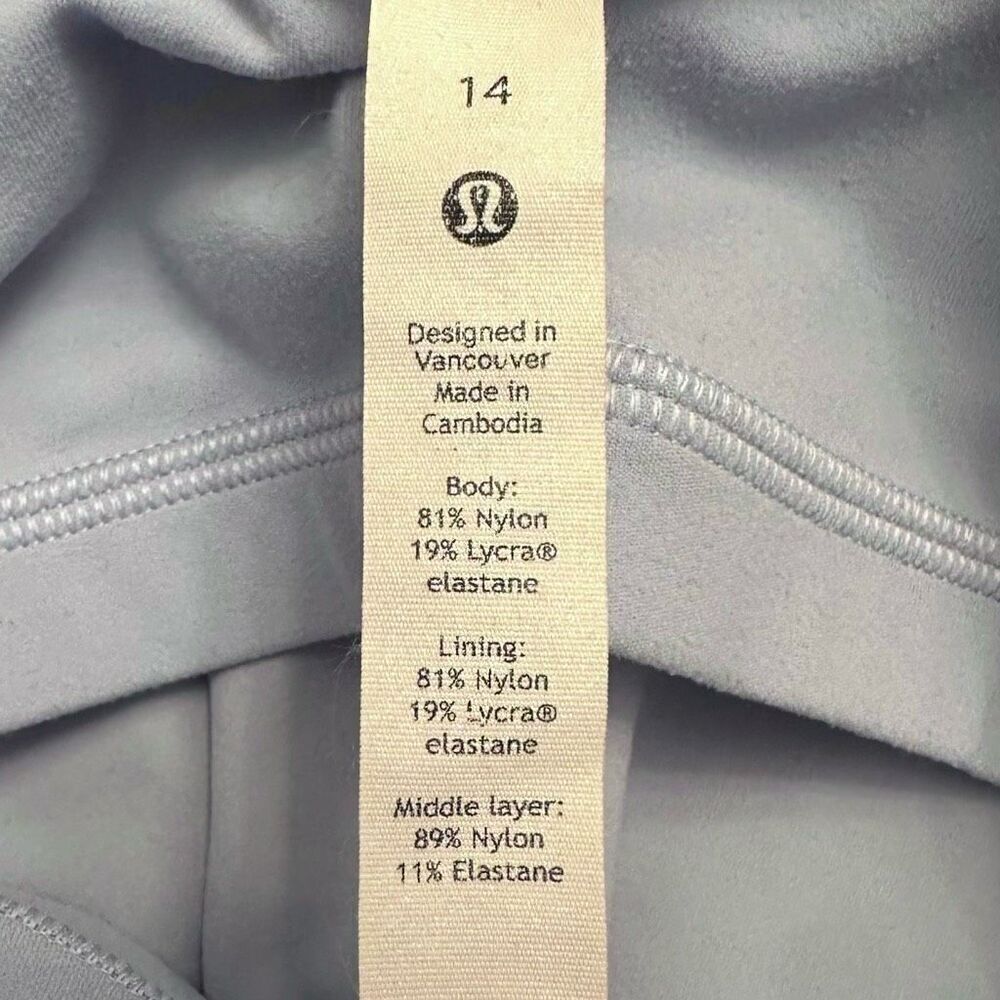 Lululemon Align Light Support Cropped V-Neck Yoga Chambray Tank Top Size 14 - Picture 5 of 5
